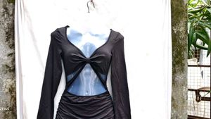 16139. Black Cutout Mini Dress