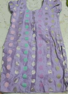 Lavender And Multicolour Polka Dots Kurti