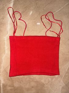 Red Sleeveless Crop Top