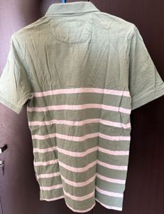 Van Heusen Green Striped Polo Shirt