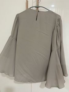 Gray Flowy Blouse