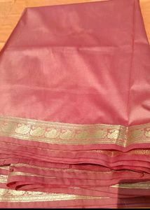 Orange Saree with Gold Border