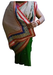Jodha Akbar Saree, Green-cream Color