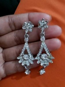 Sparkling Silver Floral Earrings