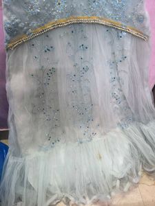 Elegant Blue Embroidered Dress