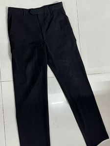 Women Loose Fit High-rise Lint Free black Trouser