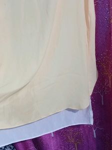 Yellow &amp; White Half Sleeveless Top
