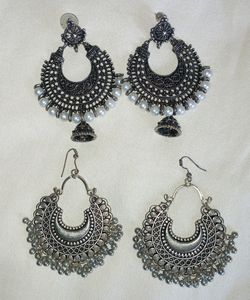 Combo Of 2 Silver Jhumkas.