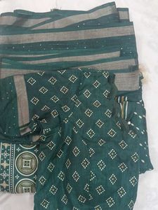 Emerald Green Chevron Saree