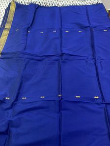 Royal Blue Soft Silk Saree With Golden Zari And Ri