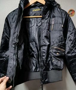 Vintage 90&#39;s Black Zip Up Puffer Jacket