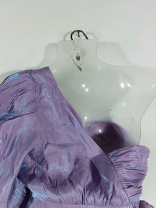 Lavender Asymmetrical Casual Crop Top (Women