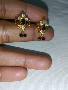 Black Gold Polish Earrings