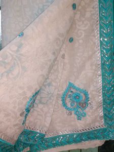 Elegant White Saree
