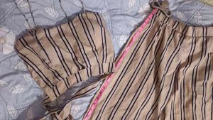 Striped Crop Top &amp; Pants Set