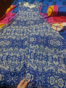 Blue Patterned Maxi Dress