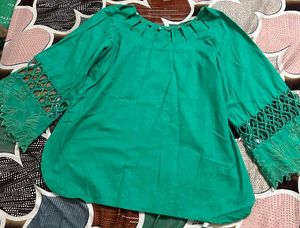 Green Embroidered Cord Set