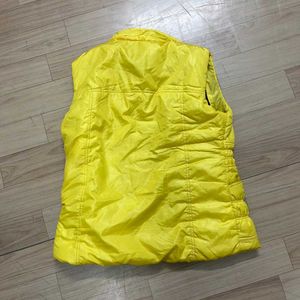 Yellow Puffer Vest Jacket.