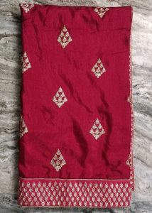 Red Silk Saree With Blouse