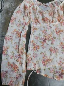 Floral Sheer Long-Sleeve Boho Top