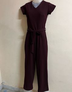 Pintrest Burgundy Jumpsuit with pockets