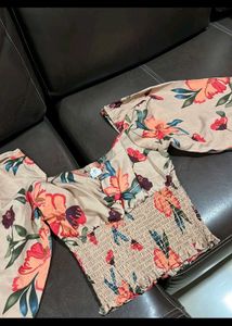 Floral Smocked Crop Top