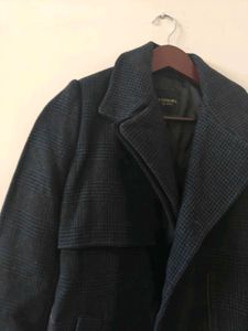 winter imported Stylish Plaid Trench Coat