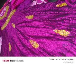 Purple &amp; Gold Embroidered Top