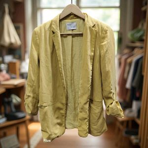 Bershka Yellow Women’s Open-Front Blazer – Casual