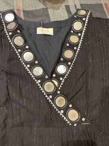 Black Mirror Work Kurta From Bunaai