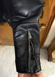 ZARA Black Faux Leather Biker Jacket M(40)