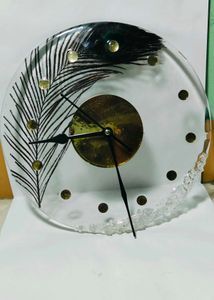 Peacock Feather Antique Wall Clock