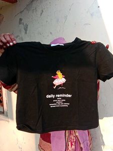 Cartoon Print Black T-shirt