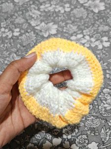 Yellow &amp; White Scrunchie