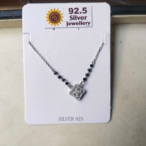 925 Silver Flower Square Solitaire Mangalsutra