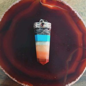 Chakra Flat Pendant Crystal Healing Gemstone