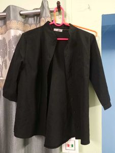 Classic Black Button-Down Shirt for women