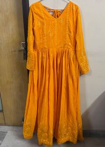Bright Mustard Anarkali Suit