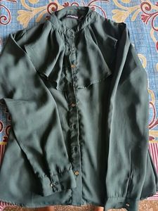 Elegant Green Ruffle Top