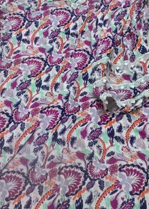 Floral Print Dress with Lace Trim