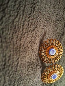 Gold Tone Flower Earrings
