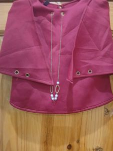 Burgundy Top with Chain Detail