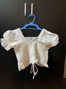 White Eyelet Crop Top