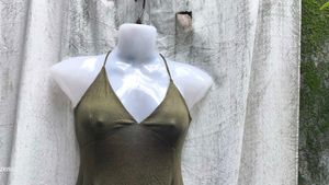 Olive Green Halter Dress