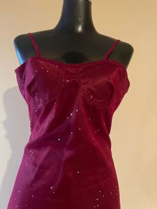 Sparkly burgundy mini dress