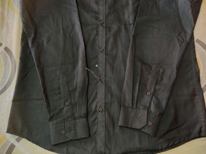 No Fuss Smart Fit Black Full Sleeves Shirt