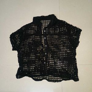 black net crop top