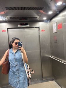 Denim Mini Dress - Button Front