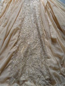 Pretty Golden Gown For Festival Wedding