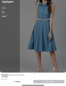 SASSAFRAS - Blue Sleeveless Dress